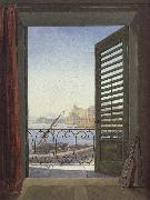 Carl Gustav Carus Balcony overlooking the Bay of Naples France oil painting artist
